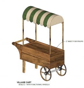 Cinderella ground ballroom cart vendor scenery rental for Broadway musical