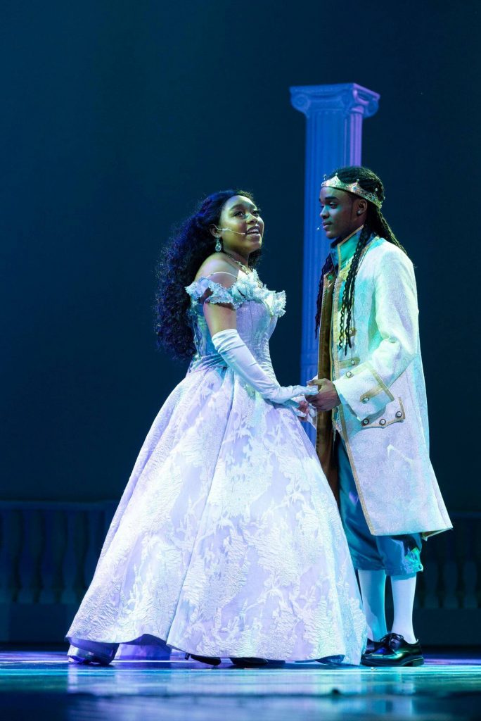 Cinderella broadway musical ella and topher in finale costumes white front row theatrical rental