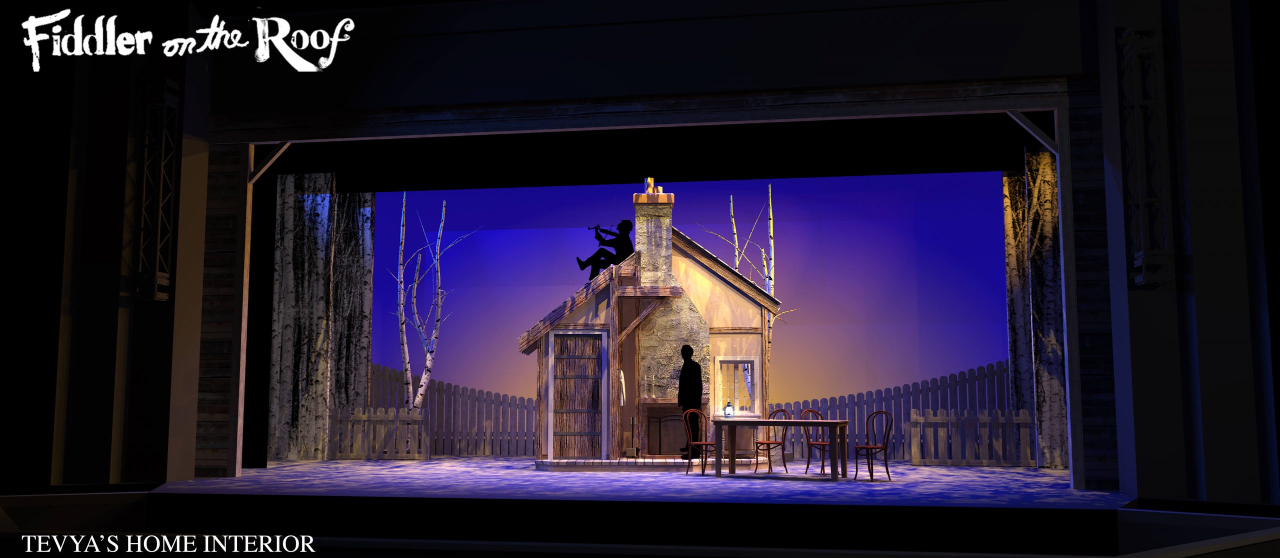 Fiddler on the Roof Musical - Tevya's house interior - scenery rental - Front Row Theatrical