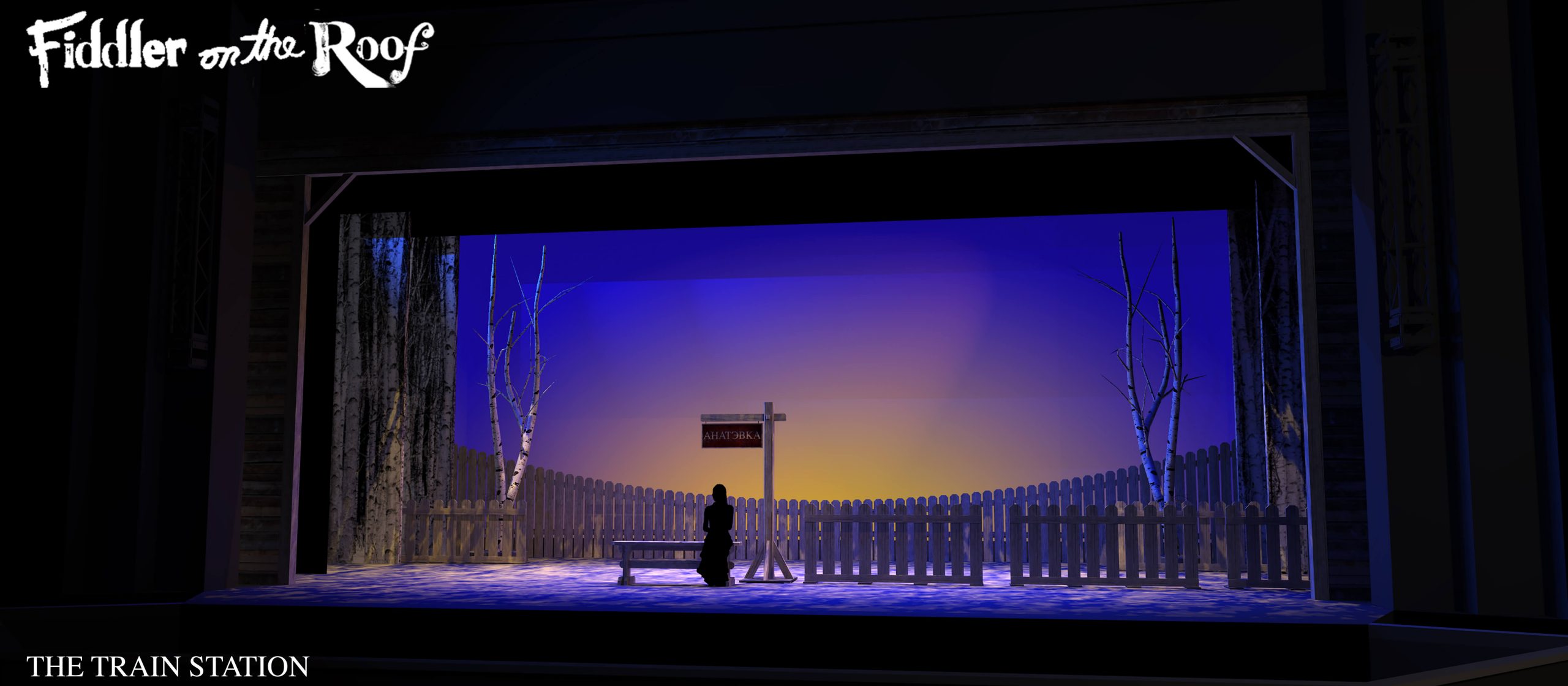 Fiddler on the Roof Musical - Train station - scenery rental - Front Row Theatrical