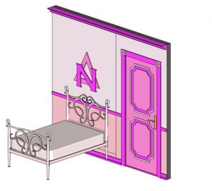 Legally Blonde the musical scenery Rental - Elle's Bedroom - Front Row Theatrical Rental