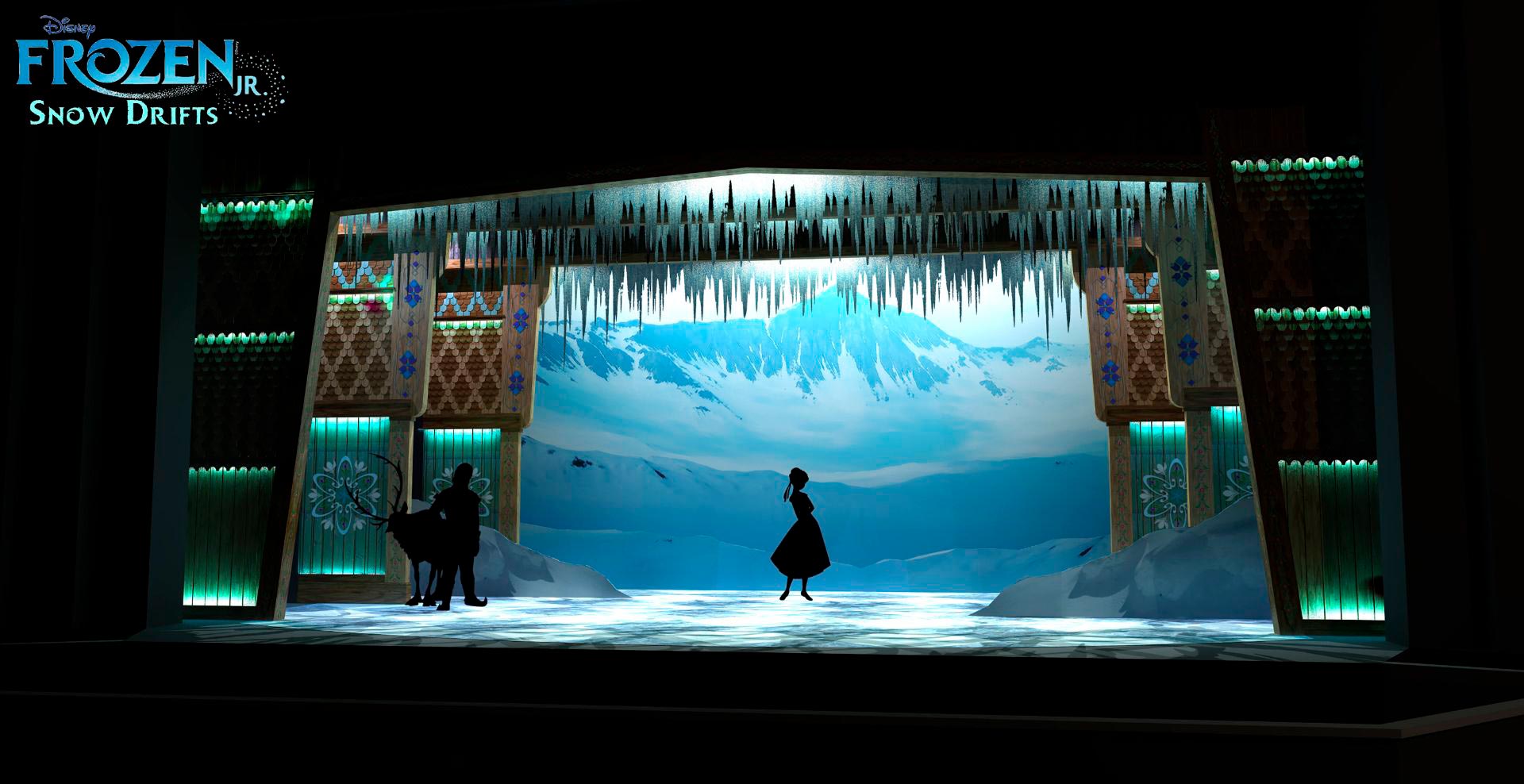 Frozen Elsa's Castle scenery rental set - Front Row Theatrical Rental - 800-250-3114