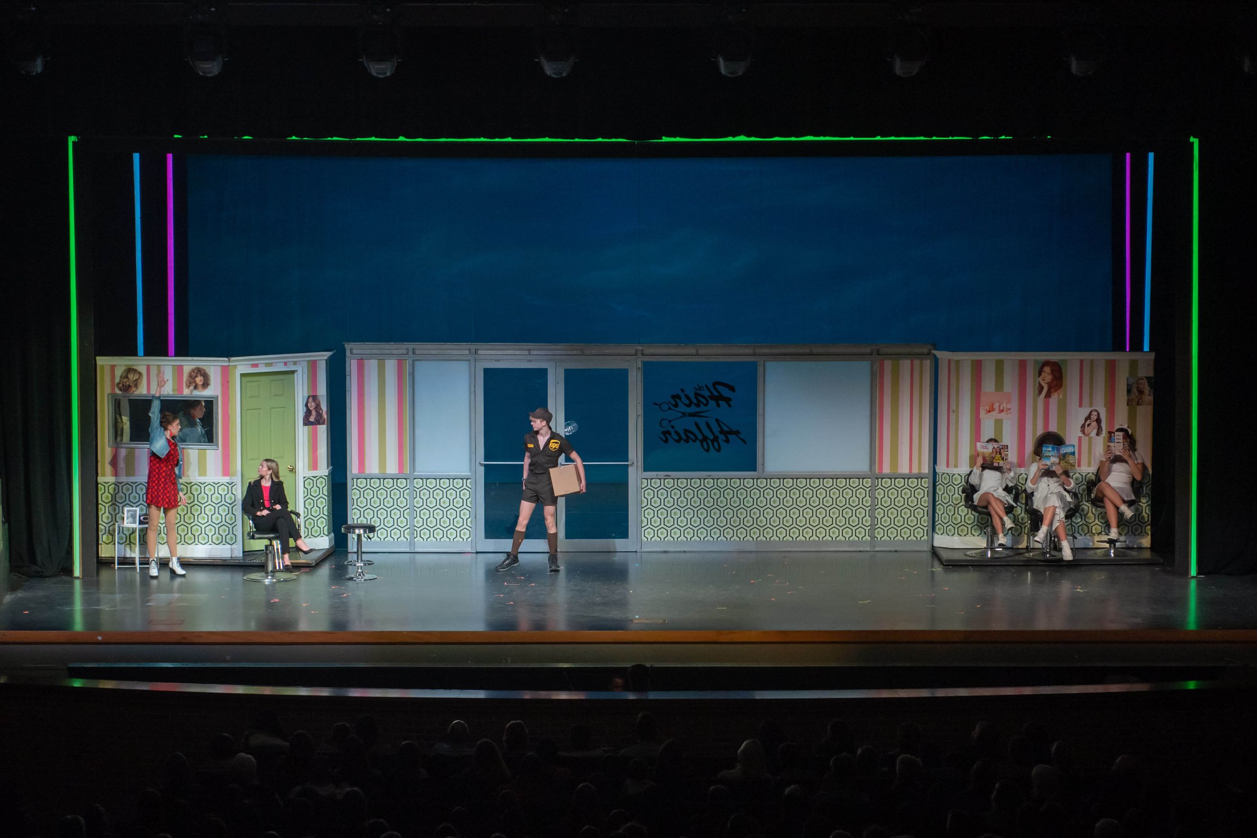 Legally Blonde the musical scenery Rental -Hair Affair - Front Row Theatrical Rental