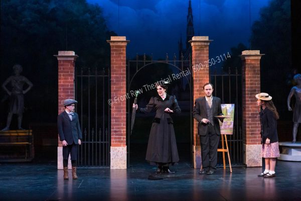 Mary Poppins scenic set rental package - Front Row Theatrical Rental - the park gates